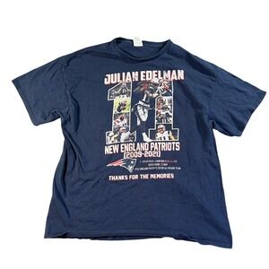 Delta T Shirt Mens XL Navy Julian Edelman New England Patriots Graphic Tee 11
